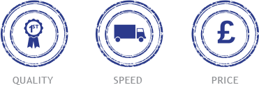quality, speed and price icons